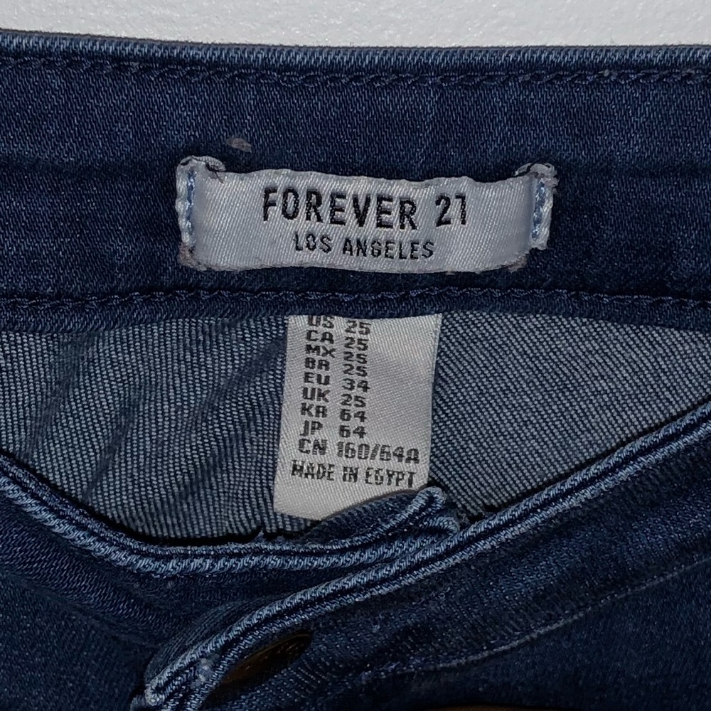 forever 21 darkwash skinny jeans
